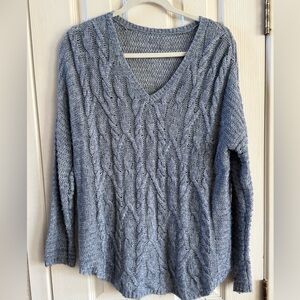 Sonoma Blue Cable Knit V-Neck Sweater